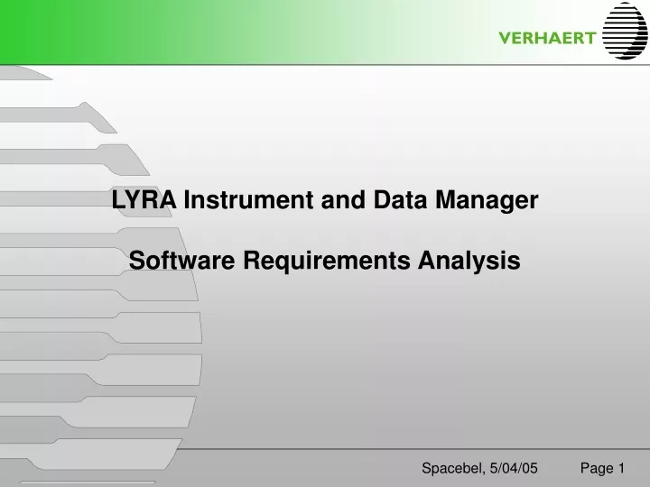 lyra instrument and data manager software requirements analysis