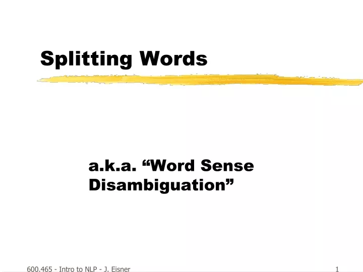 splitting words