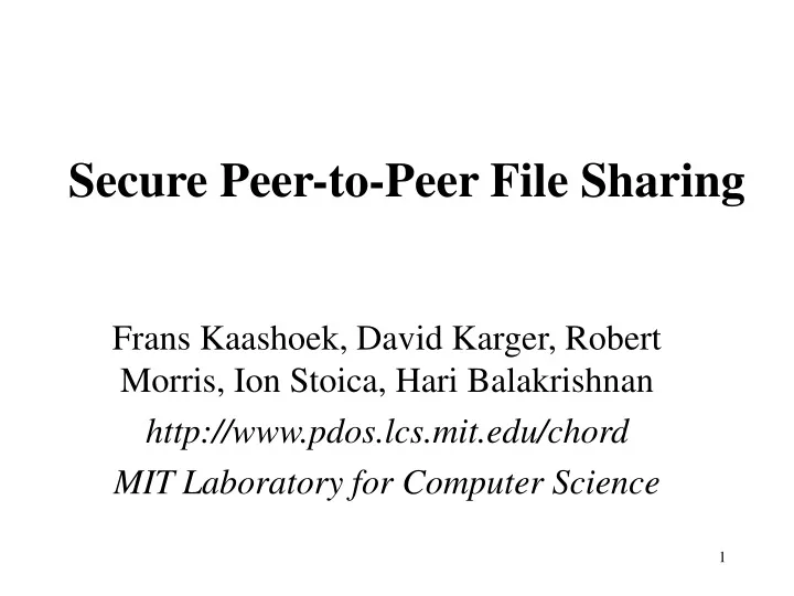 secure peer to peer file sharing