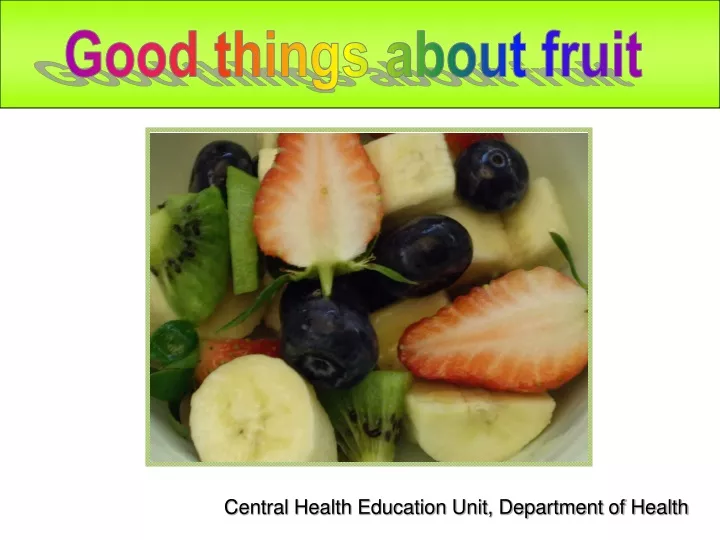 good things about fruit