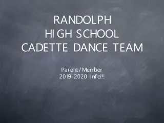 RANDOLPH  HIGH SCHOOL  CADETTE DANCE TEAM
