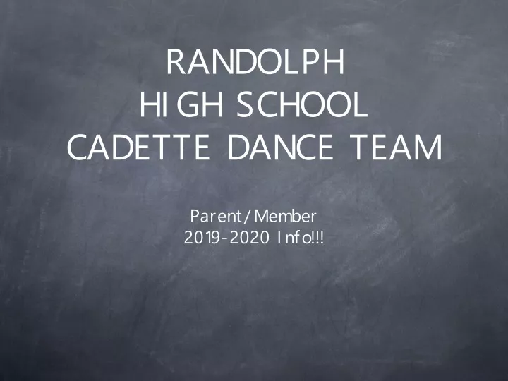 randolph high school cadette dance team