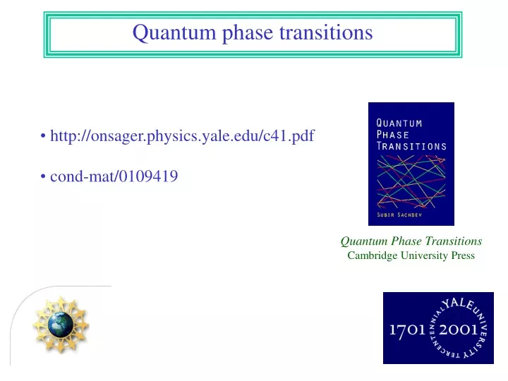 quantum phase transitions
