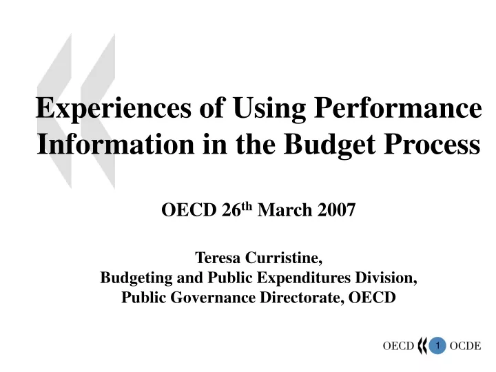 experiences of using performance information