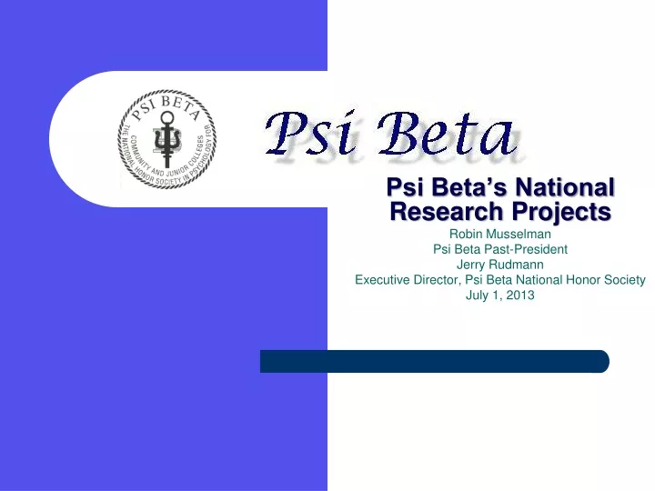 psi beta s national research projects robin