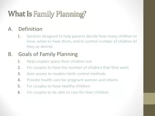 What Is  Family Planning ?