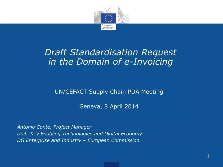 draft standardisation request in the domain of e invoicing