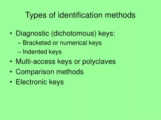 Types of identification methods