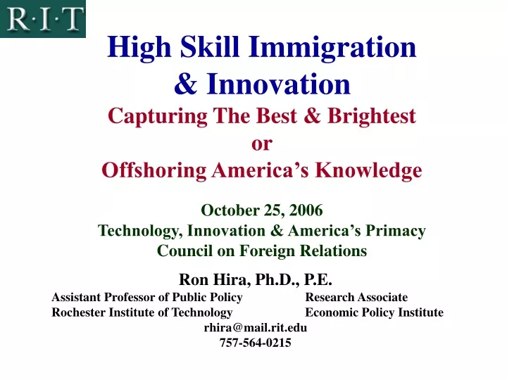 high skill immigration innovation capturing