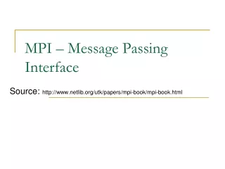 MPI – Message Passing Interface