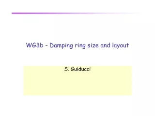 WG3b - Damping ring size and layout