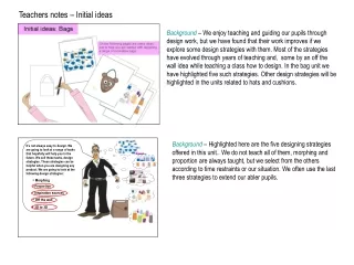 Teachers notes – Initial ideas