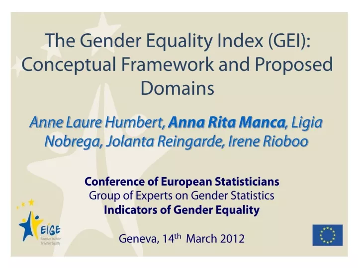 the gender equality index gei conceptual