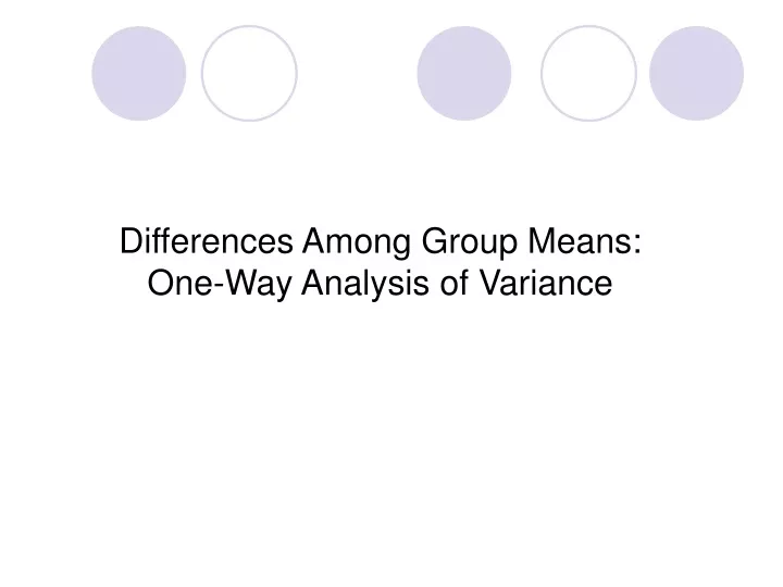 differences among group means one way analysis of variance
