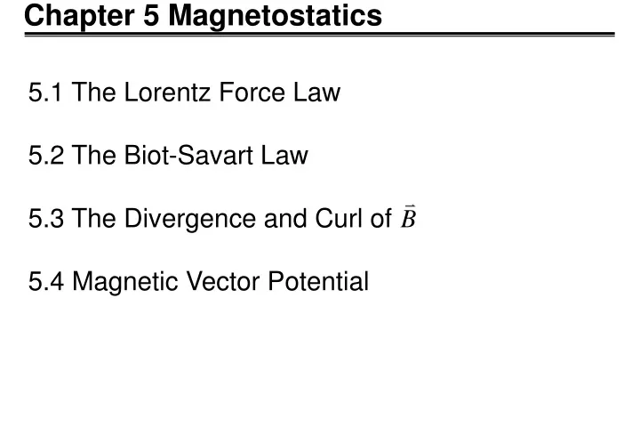 chapter 5 magnetostatics
