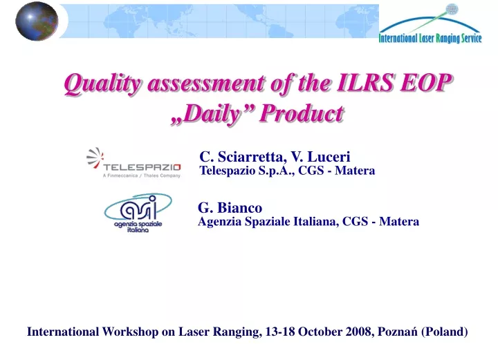 quality assessment of the ilrs eop daily product