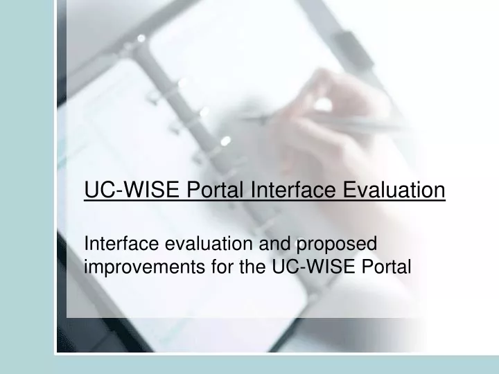uc wise portal interface evaluation