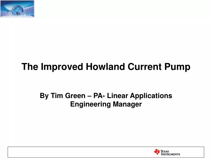 the improved howland current pump