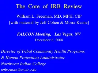 The  Core  of  IRB  Review