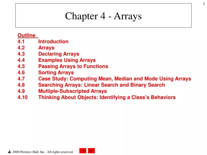 chapter 4 arrays