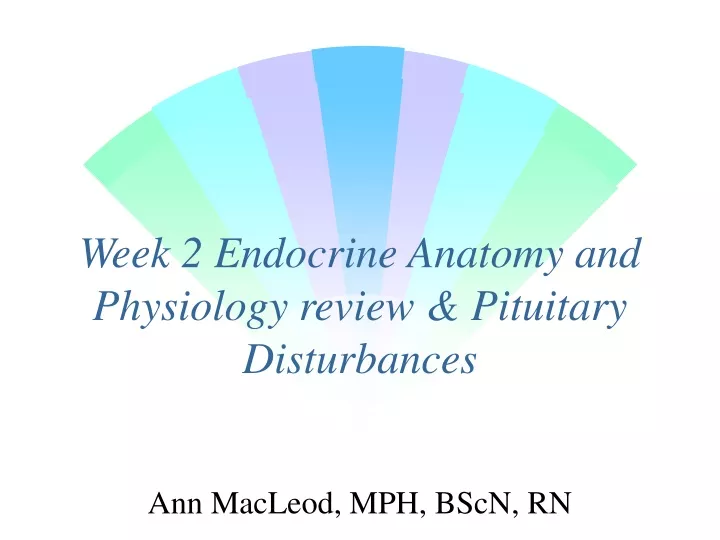 week 2 endocrine anatomy and physiology review pituitary disturbances