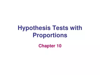 Hypothesis Tests with Proportions
