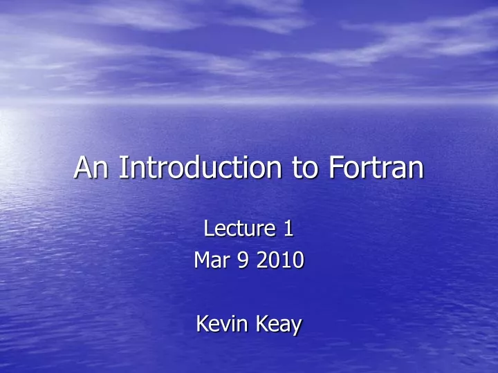 an introduction to fortran