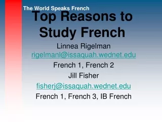 Top Reasons to  Study French