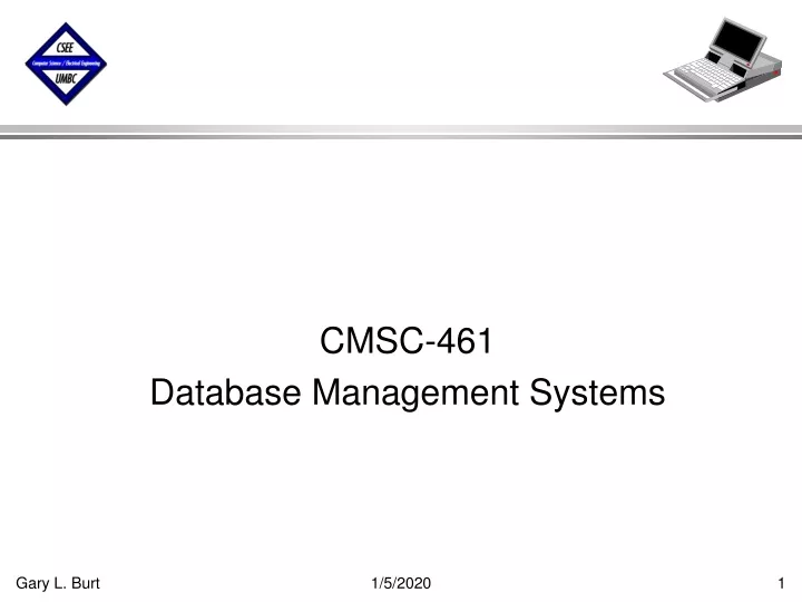 cmsc 461 database management systems