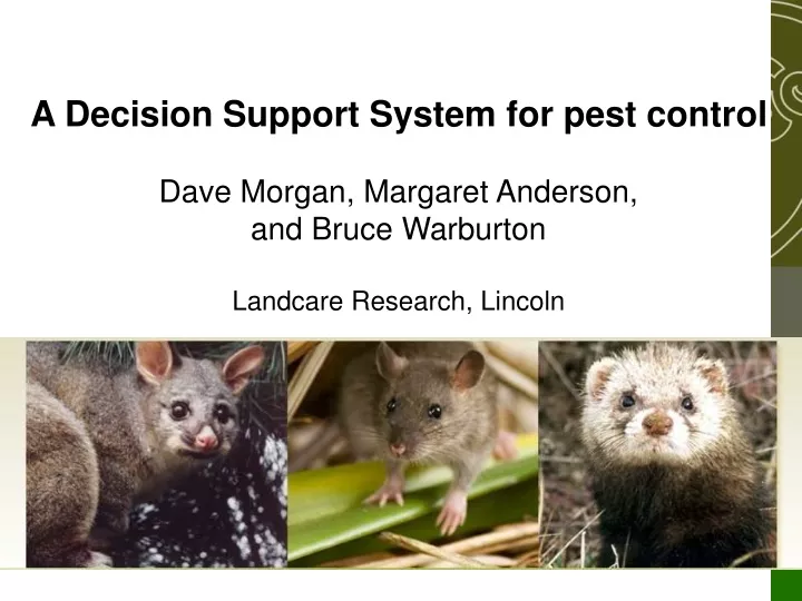 a decision support system for pest control dave
