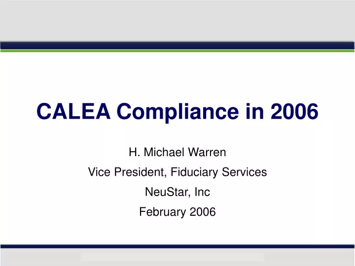 calea compliance in 2006