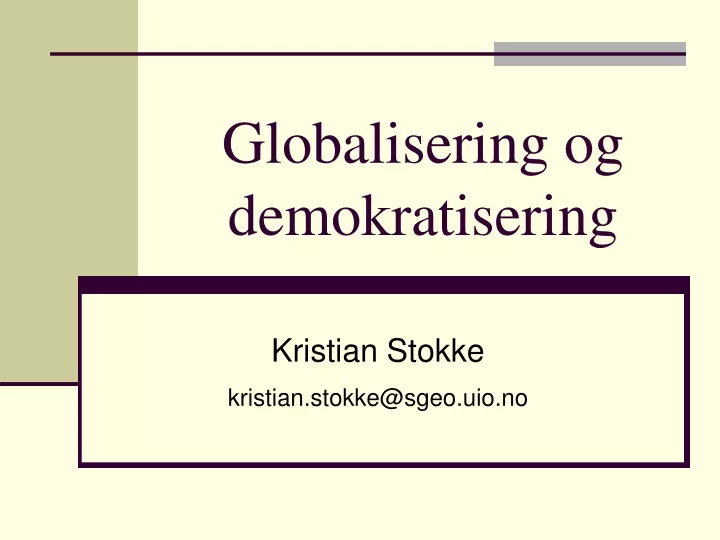 globalisering og demokratisering