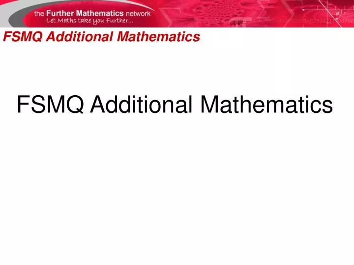 fsmq additional mathematics