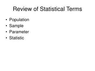 Review of Statistical Terms