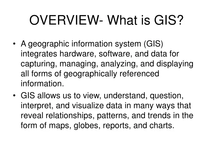 overview what is gis