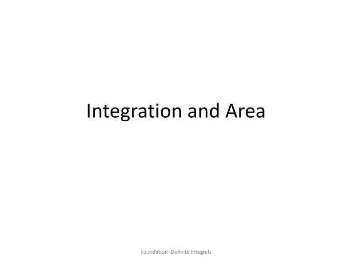 integration and area