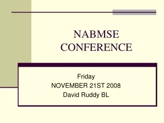 NABMSE CONFERENCE