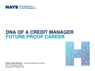 DNA OF A CREDIT MANAGER FUTURE PROOF CAREER