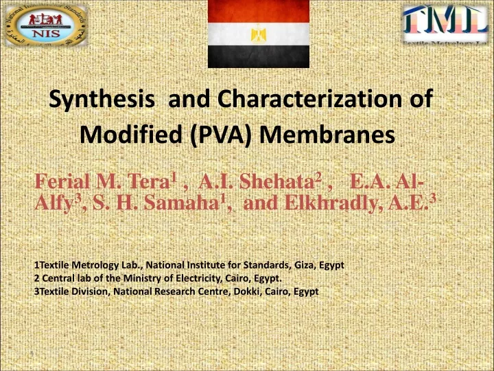 synthesis and characterization of modified pva membranes