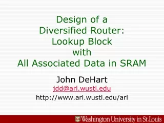Design of a Diversified Router:  Lookup Block with All Associated Data in SRAM