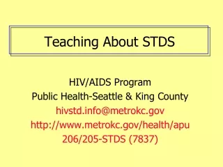 Teaching About STDS