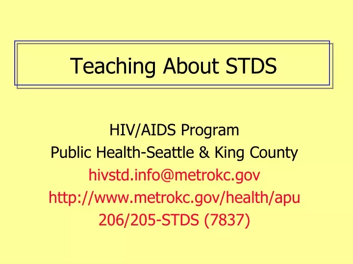 teaching about stds
