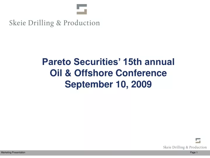 pareto securities 15th annual oil offshore