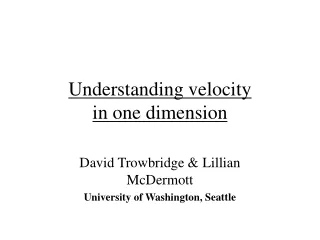 Understanding velocity  in one dimension