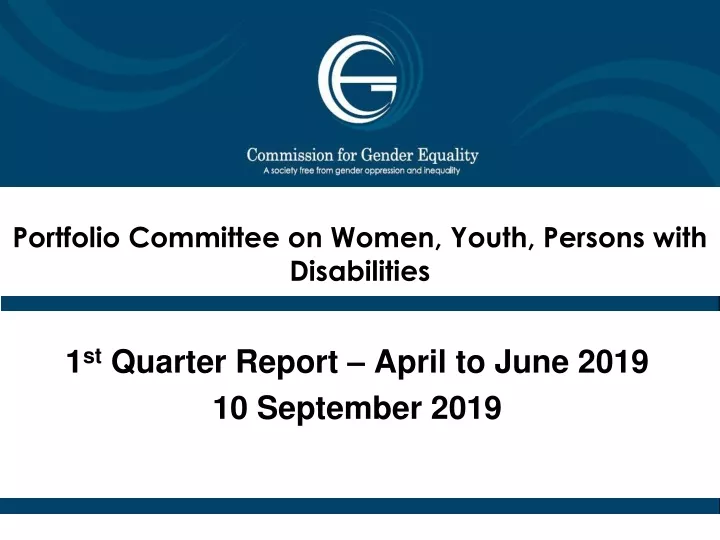 portfolio committee on women youth persons with disabilities