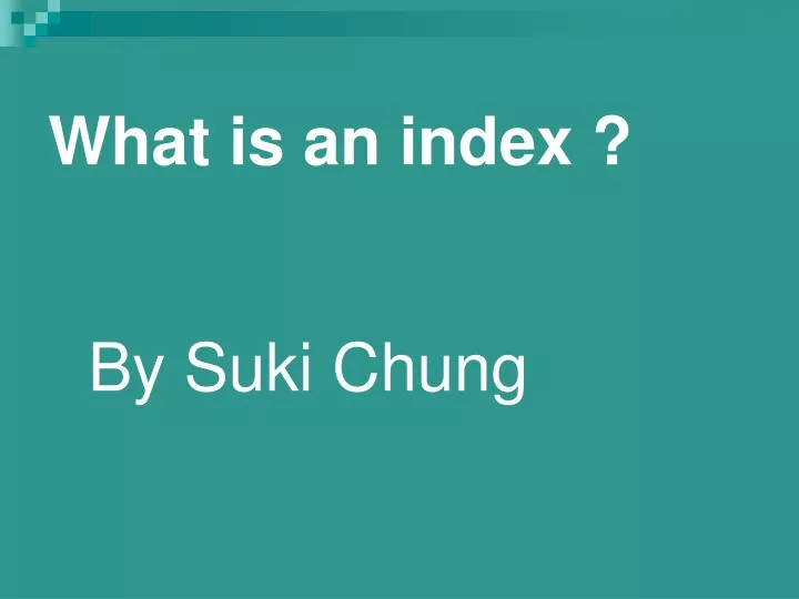 what is an index