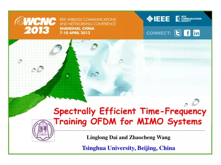 spectrally efficient time frequency training ofdm