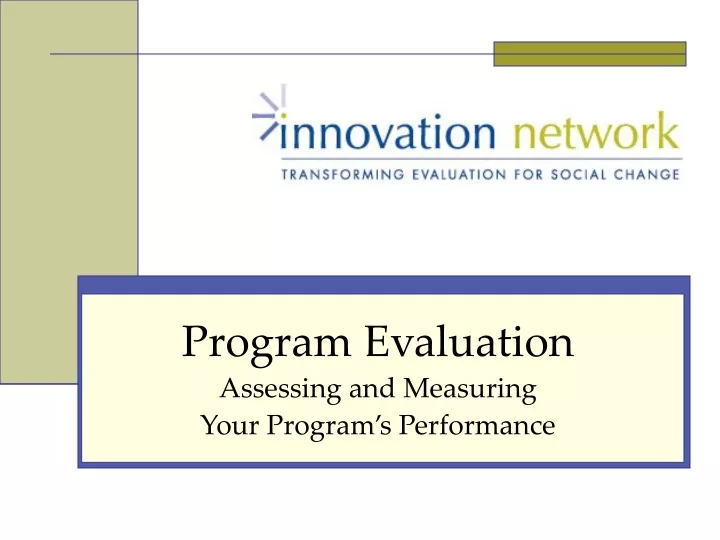 program evaluation assessing and measuring your program s performance