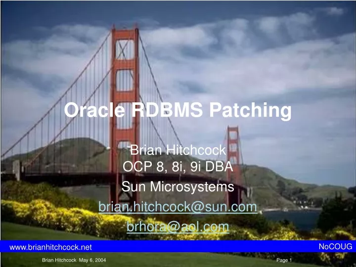 oracle rdbms patching