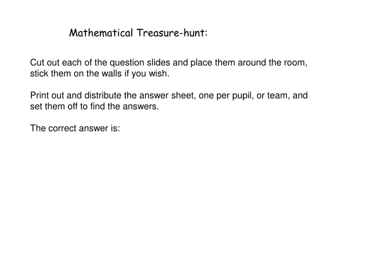 mathematical treasure hunt